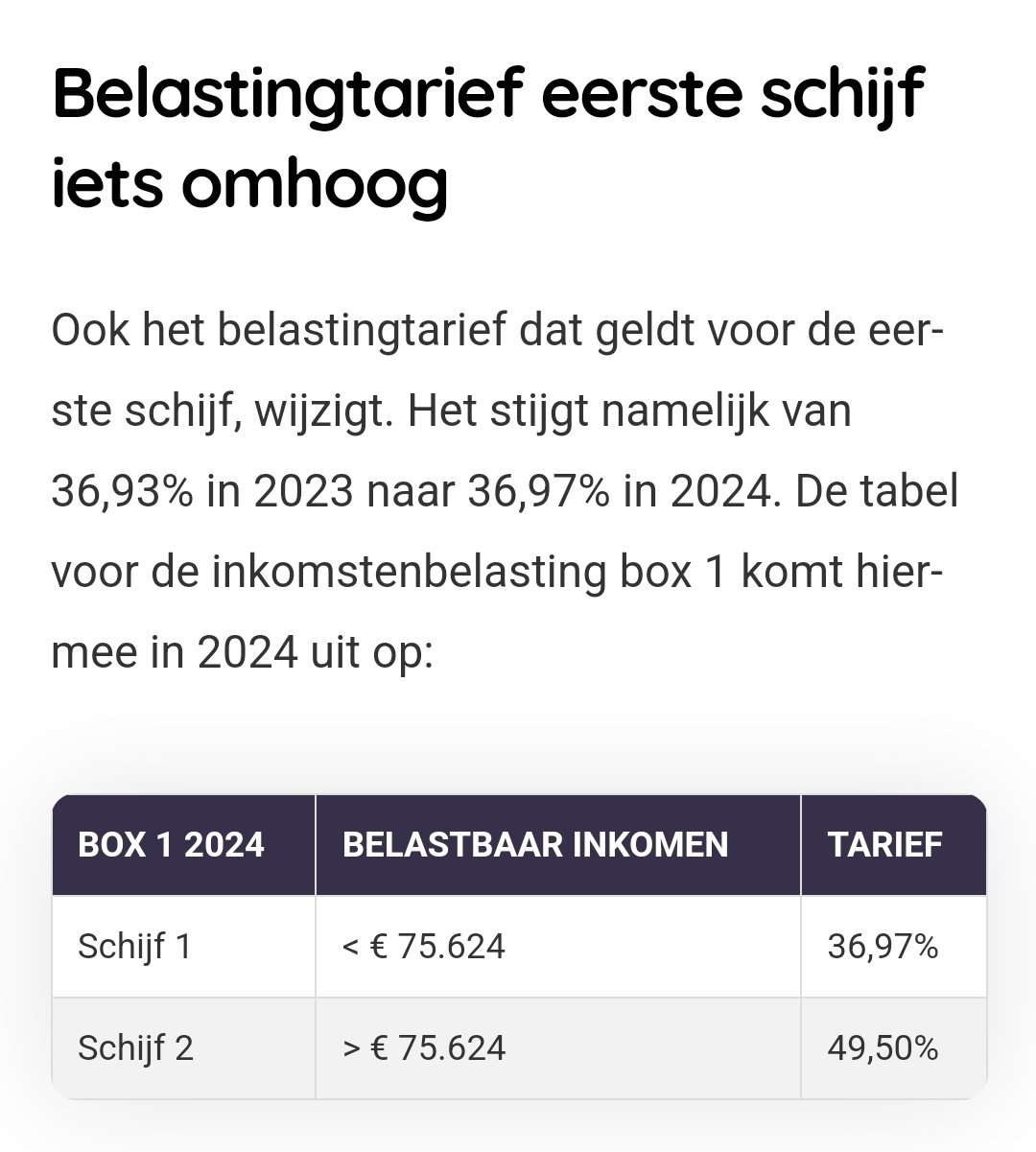 Van 36 naar 49% inkomensbelasting - Persoonlijke financiën, studie en  loopbaan - GoT