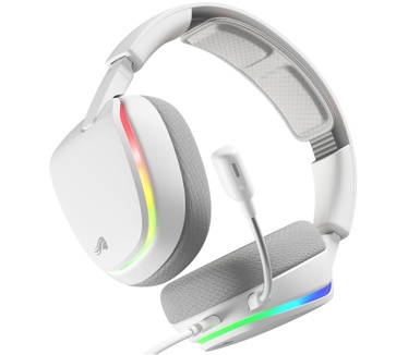 Glorious Glorious GHS Eternal RGB - Stereo RGB headset voor pc, PS5, PS4, Switch - Custom-tuned, gekantelde drivers, verstelbare, kristalheldere, afneembare mic, USB-C - Duurzaam, dag/nacht comfort - Wit