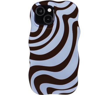 Selencia Vivid Wavy Backcover met MagSafe voor de Apple iPhone 15 - Dream Swirl Chocolate