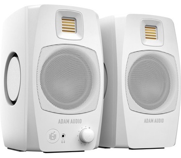 Adam Audio Système de monitoring de bureau amplifié D3V avec port USB-C (vendues par paire, couleur blanche)