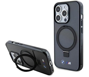 BMW Ring Stand Back Case - Apple iPhone 15 Pro (6.1") - Zwart Zwart