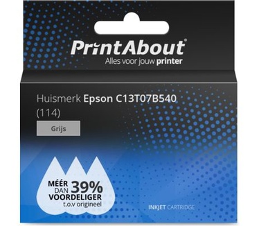 PrintAbout Huismerk Epson C13T07B540 (114) Inktcartridge Grijs