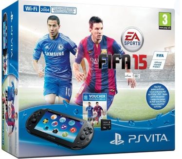 Sony PlayStation Vita (2014) + Fifa 15 (download voucher) + 4GB memory card Zwart