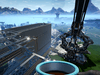 Overview shot van Blauw gebouw - Space Elevator
