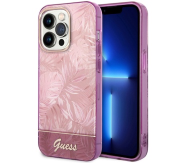 Guess Jungle Back Case - Apple iPhone 14 Pro (6.1") - Roze Roze