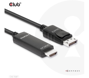 Club 3D DisplayPort 1.4 to HDMI 4K120Hz or 8K60Hz HDR10 Cable M/M 3m/9.84ft Zwart
