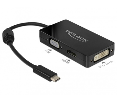 Delock 63925 - Adapter USB Type-C male > VGA, HDMI, DVI female black