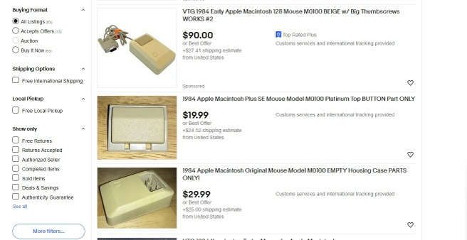Apple-muizen op eBay