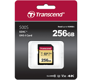 Transcend 500S SDXC UHS-I U3, Class 10, V30 256GB