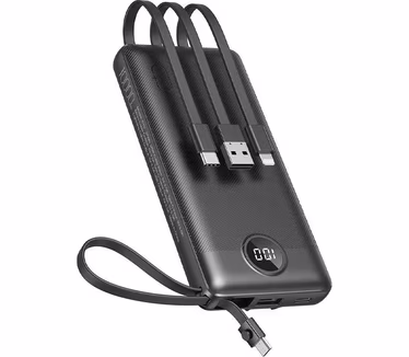 VEGER powerbank 10000 mAh with built-in cables Micro USB / Type C / Lightning C10 (W1116) black