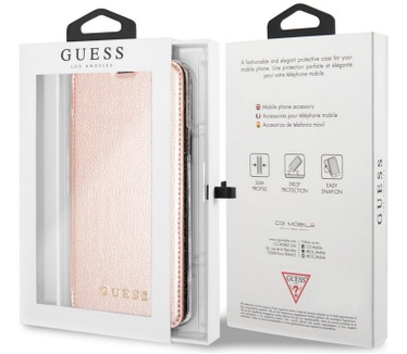 Guess IriDescent Book Case voor Samsung Galaxy S9 Plus - Roségoud  Rosé Goud