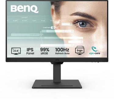 BenQ GW2490T Moniteur de bureau à domicile IPS 1080p de 23,8", FHD, 100 Hz, design ergonomique, taux de rafraîchissement élevé, 99% sRVB, VESA MediaSync, B.I, sans scintillement, faible lumière