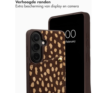 Selencia Nova Real Leather Backcover met Koord en Pashouder Samsung Galaxy S26 - Fawn Chic
