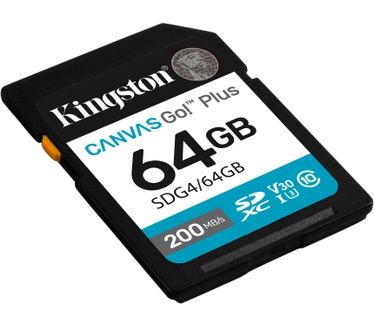Kingston 64GB SDXC Canvas Go Plus Gen4 200MB/s C10 UHS-I U3 V30