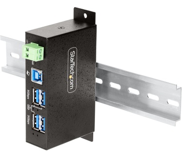 Startech.com 4-Port Managed USB Hub met 4x USB-A, Heavy Duty met Industriële Stalen Behuizing, ESD & Overspanningsbeveiliging, Wand/Bureau/Din-Rail Montage, USB 3.0/3.1/3.2 Gen 1 5Gbps