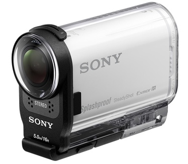 Sony AS200V Action Cam met Wi-Fi en GPS + waterdichte hoes Wit
