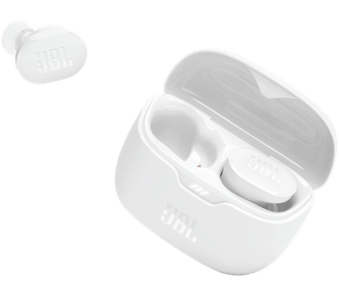 JBL Tune Buds oordopjes in wit - Draadloze Bluetooth-oordopjes, waterbestendig, ruisonderdrukking en een batterijduur tot 48 uur