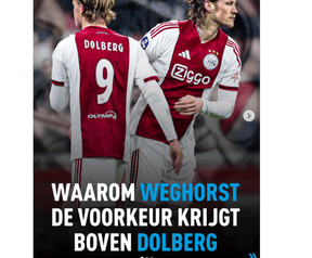 Links het meest recente bericht van de pagina van Voetbal International op de Voor Jou-feed, rechts op de chronlogische tijdlijn.