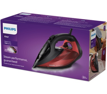 Philips 7000 Series DST7022/40 HV-stoomstrijkijzer zwart/rood