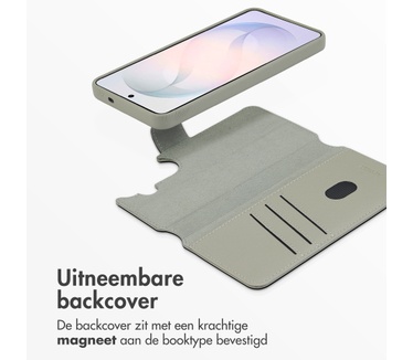 Accezz Leather Bookcase 2-in-1 met MagSafe Samsung Galaxy S26 - Light Grey