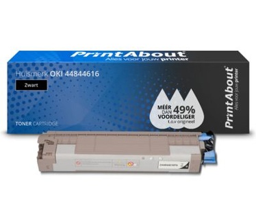 PrintAbout Huismerk OKI 44844616 Toner Zwart