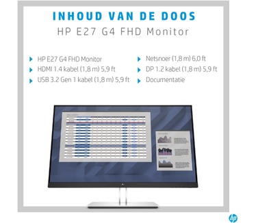 HP E27 G4 (9VG71AA) Zwart