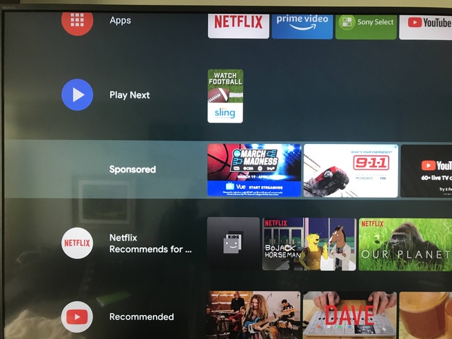 Reclame Android TV