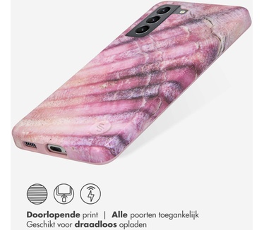 Selencia Aurora Fashion Backcover Samsung Galaxy S21 - Duurzaam hoesje - 100% gerecycled - Ocean Shell Purple