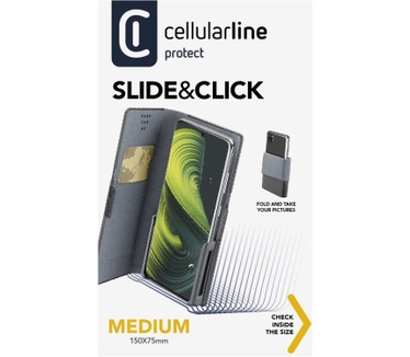Cellular Line Slide & Click (75 x 150 mm) Zwart