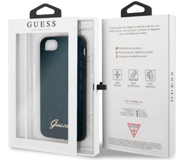 Guess Crocodile Hard Case voor Apple iPhone 7/8/SE (2020) - Blauw  Blauw