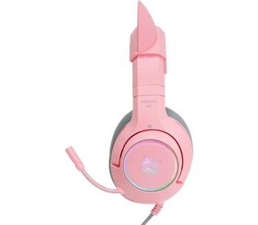 Onikuma K9 - Gaming Headset - Met Microfoon - Roze Koptelefoon - Kattenoren