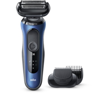 Braun Series 6 60-B1500s Elektrisch Scheerapparaat Met Baardtrimmer, Blauw