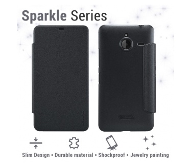 Nillkin Leather Case Microsoft Lumia 640 XL - Sparkle Series - Black