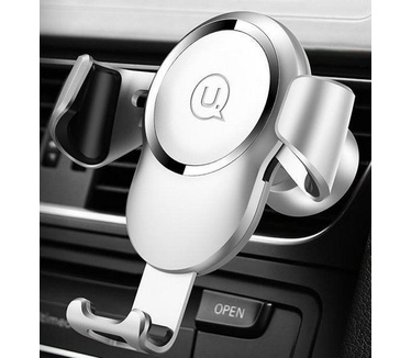 Usams Wireless Charging Metal Gravity Car Mount - Grijs