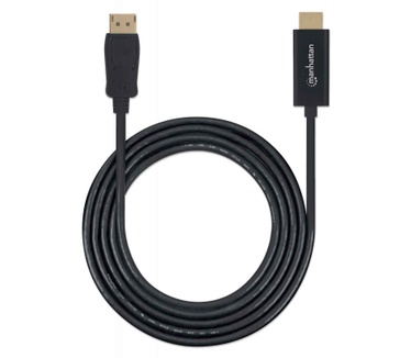 Manhattan DisplayPort to HDMI Cable, 1080p, 1m, Male to Male, 1080p@60Hz (1920x1080p), Black