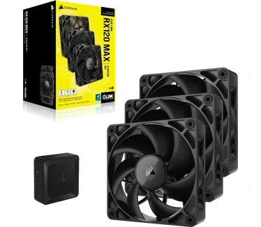 Corsair iCUE LINK RX120 MAX, Triple Pack met System Hub, 120mm, 120mm