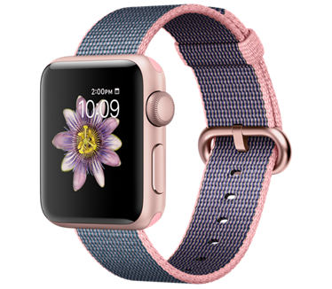 Apple Watch 2 (Nylon bandje, 38mm) Rosé Goud (Blauw)
