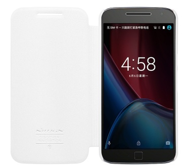 Nillkin New Sparkle Book Caser voor Motorola Moto G4 Plus - Wit Wit