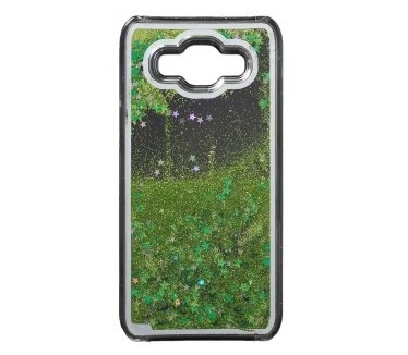 qMust Samsung Galaxy J5 Glitterstof hoesje - Green