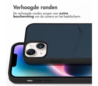 Accezz Premium Leather Card Slot Backcover iPhone 14 Plus - Donkerblauw
