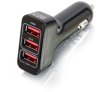 CablesToGo Slimme 3-poort USB autolader, 4,8A Uitvoer