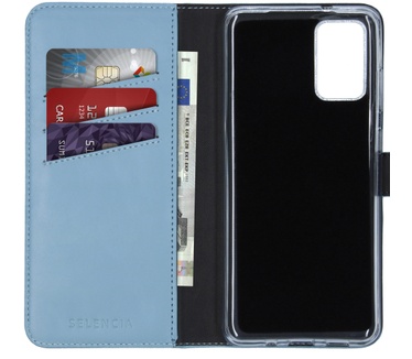 Selencia Echt Lederen Bookcase Samsung Galaxy S20 Plus - Lichtblauw