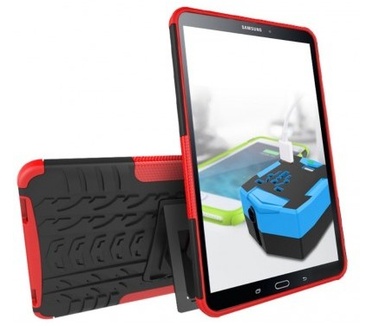 qMust Samsung Galaxy Tab A 10.1 (2016) Rugged Hybrid Case - Dual Protection - Red