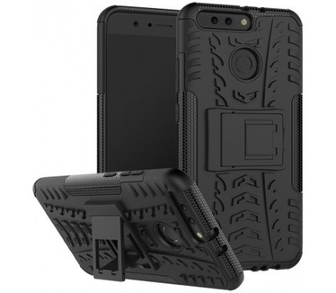 qMust Huawei Honor 8 Pro Rugged Hybrid Hoesje Zwart