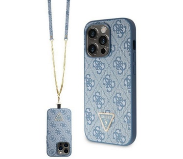Guess 4G Triangle Crossbody Case - iPhone 14 Pro (6.1") - Blauw Blauw