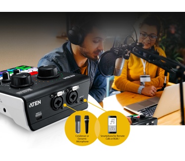 Aten UC8000: Podcast AI Audio Mixer | MicLIVE™