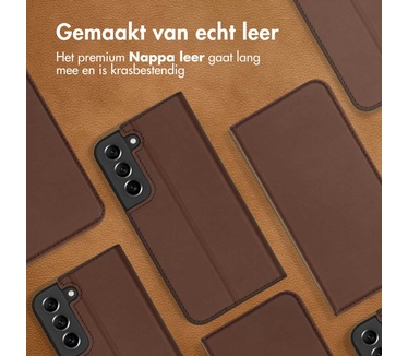 Accezz Premium Leather Slim Bookcase Samsung Galaxy S22 - Bruin