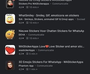 WhatsApp-stickers, maart 2021