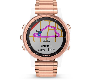 Garmin Fenix 5S Plus (Sapphire glas) Wit (Rosé Goud)