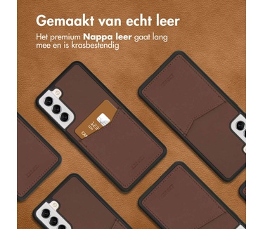 Accezz Premium Leather Card Slot Backcover Samsung Galaxy S21 - Bruin